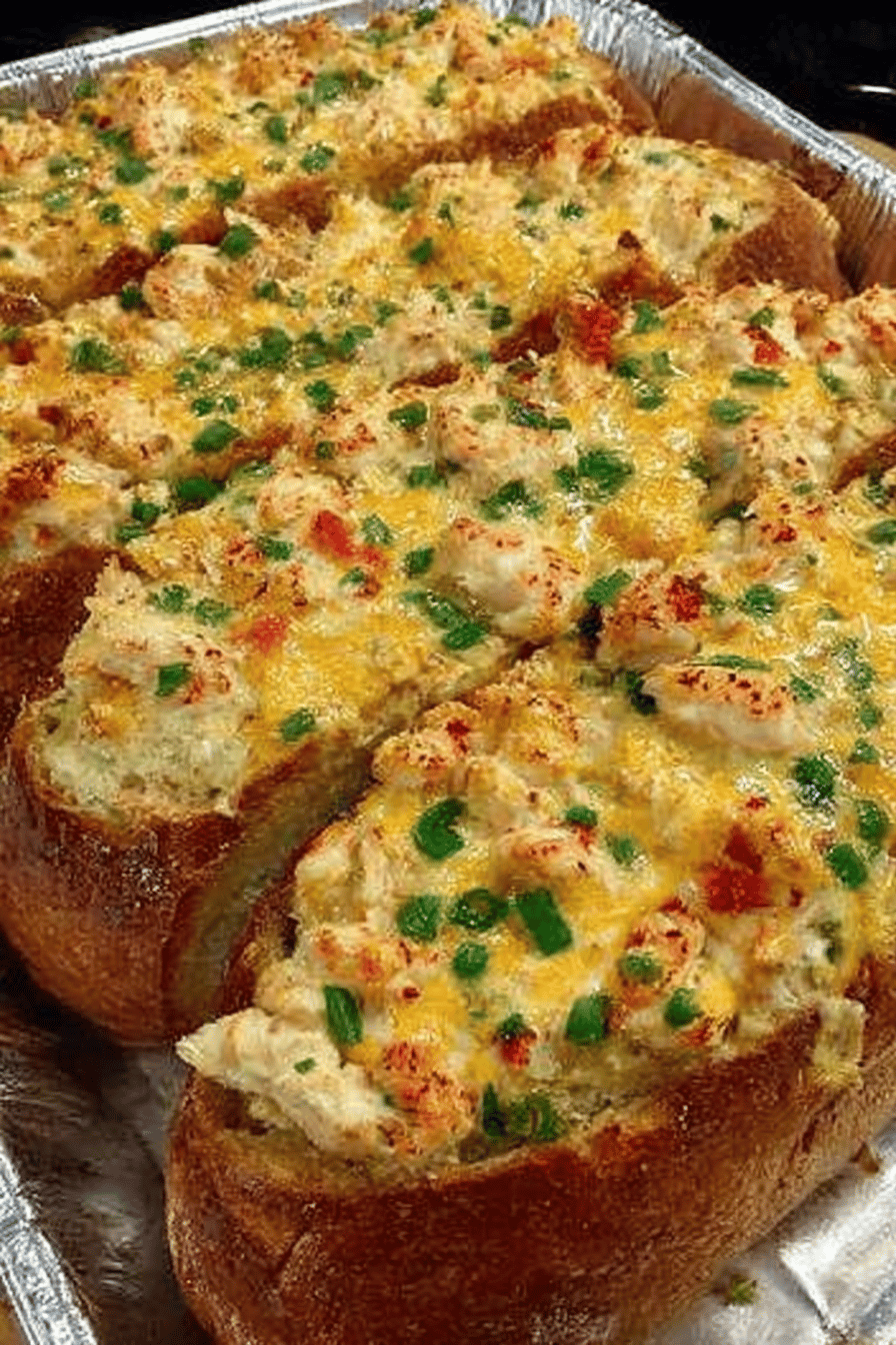 Cracked Crab and Cheese Bread Recipe final dish beautifully presented and ready to serve