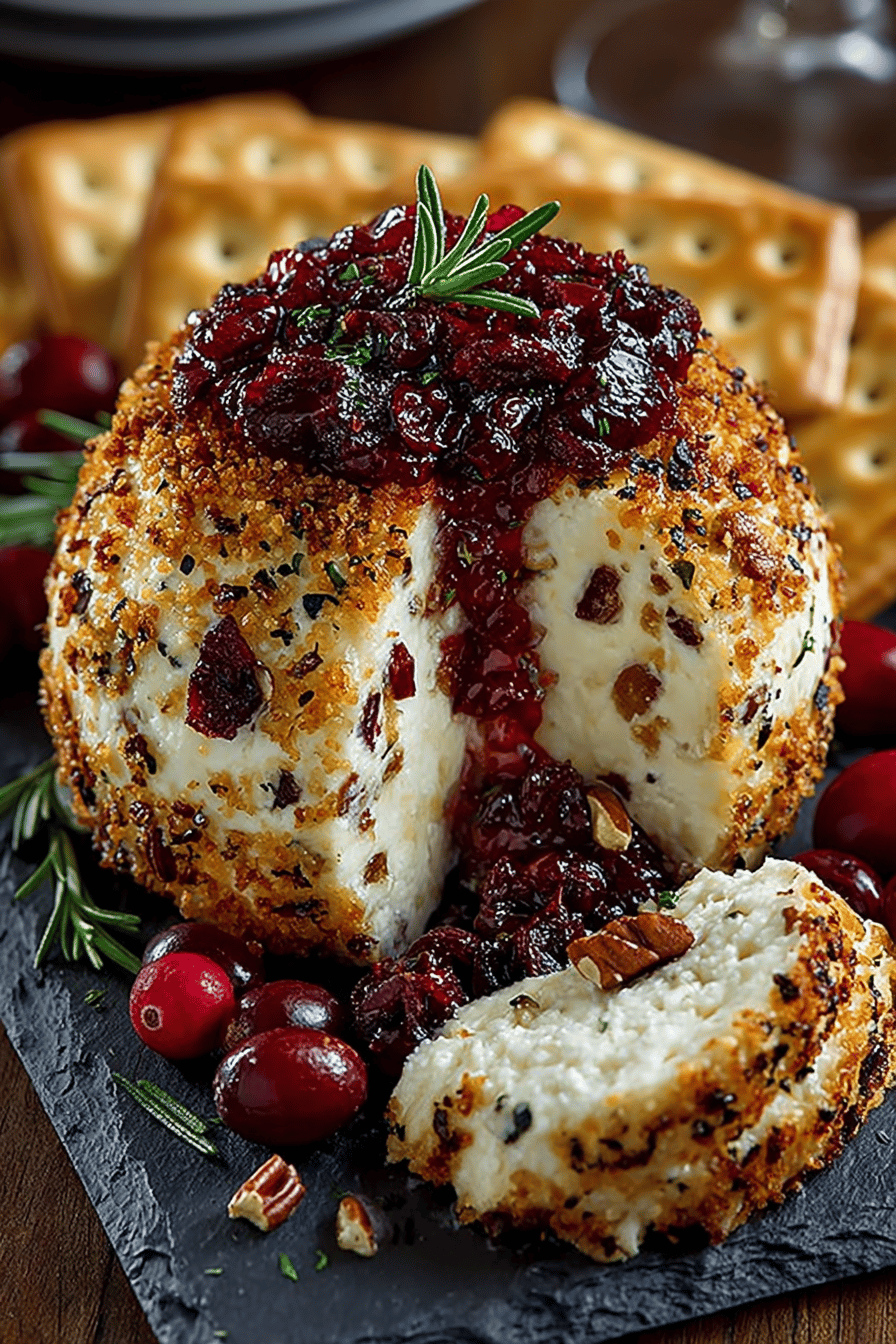 Cranberry Pecan Cheese Ball Recipe final dish beautifully presented and ready to serve