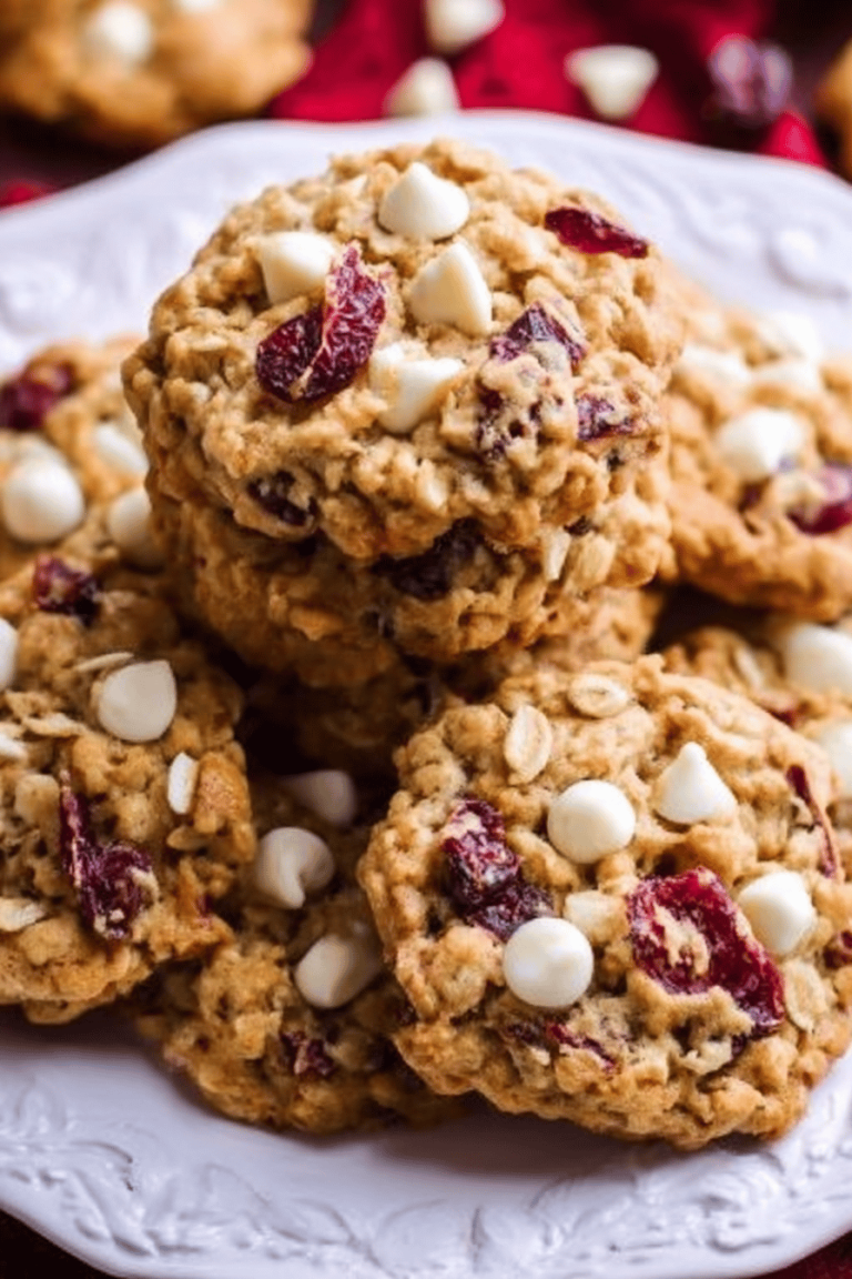 Cranberry White Chocolate Oatmeal Cookies Recipe