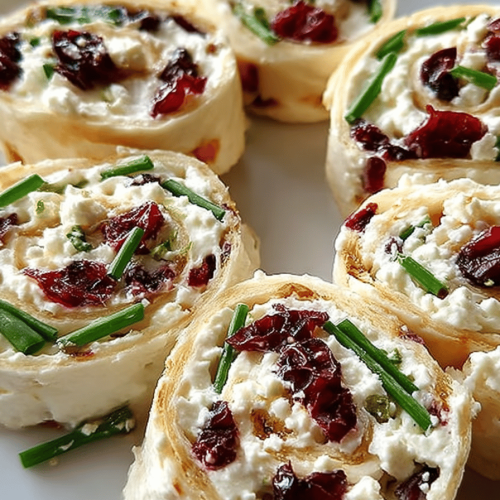 Cream Cheese Cranberry Feta Pinwheels Recipe