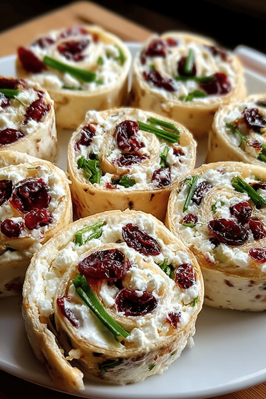 Cream Cheese Cranberry Feta Pinwheels Recipe