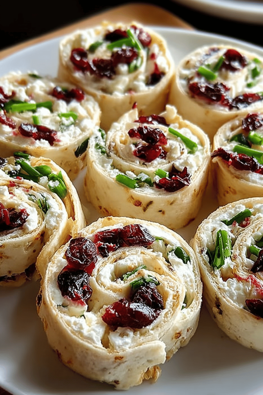 Cream Cheese Cranberry Feta Pinwheels Recipe ingredients organized and measured on kitchen counter