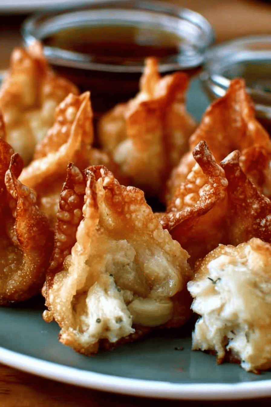 Cream Cheese Wontons Filled with Chicken and Pepper Jack Cheese Recipe final dish beautifully presented and ready to serve