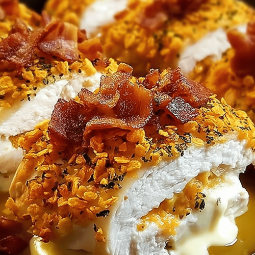 Cream Cheese and Bacon Stuffed Chicken with a Doritos Crust Recipe