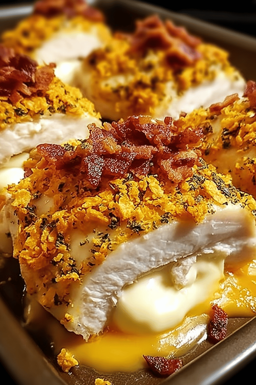 Cream Cheese and Bacon Stuffed Chicken with a Doritos Crust Recipe