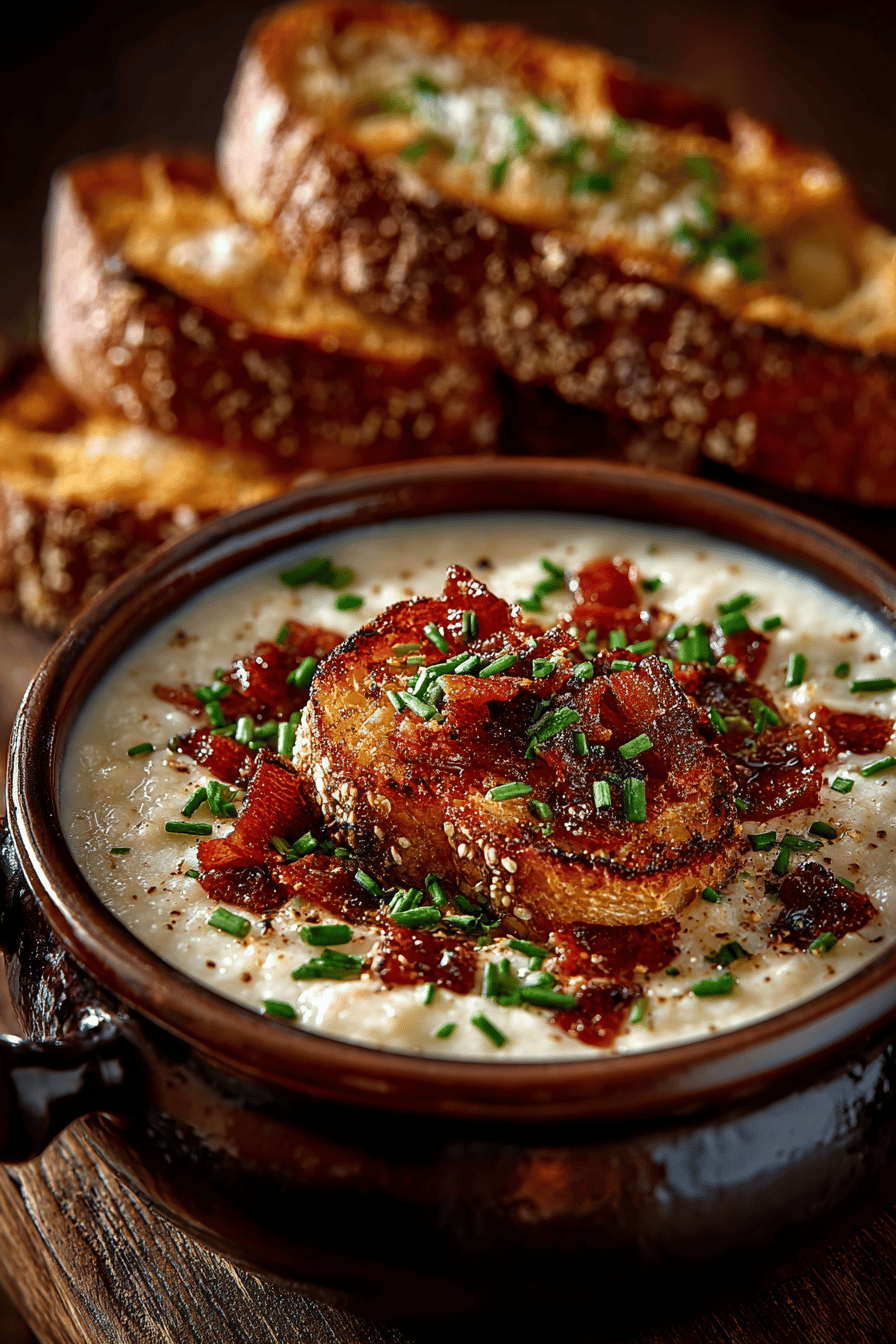 Creamy Bacon and White Bean Soup Recipe final dish beautifully presented and ready to serve