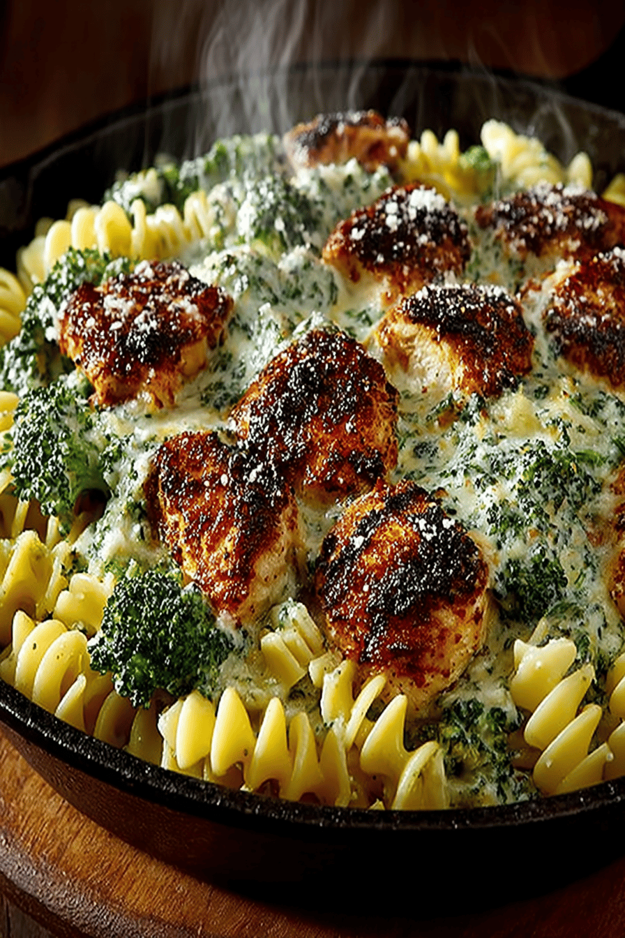 Creamy Chicken and Broccoli Delight Pasta Recipe final dish beautifully presented and ready to serve