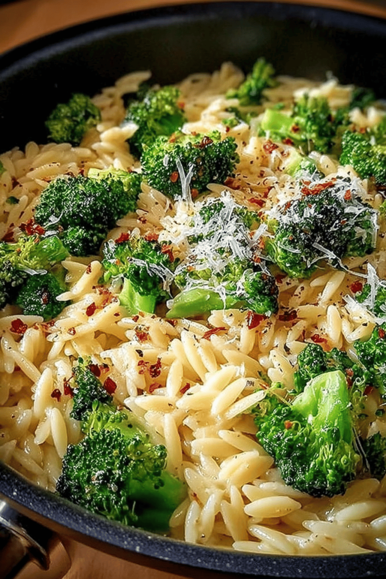 Creamy Orzo with Parmesan and Broccoli Recipe