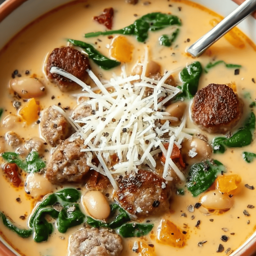 Creamy Parmesan Italian Sausage Soup Recipe