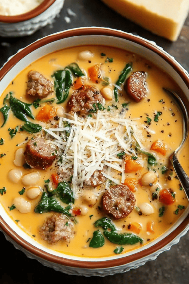 Creamy Parmesan Italian Sausage Soup Recipe
