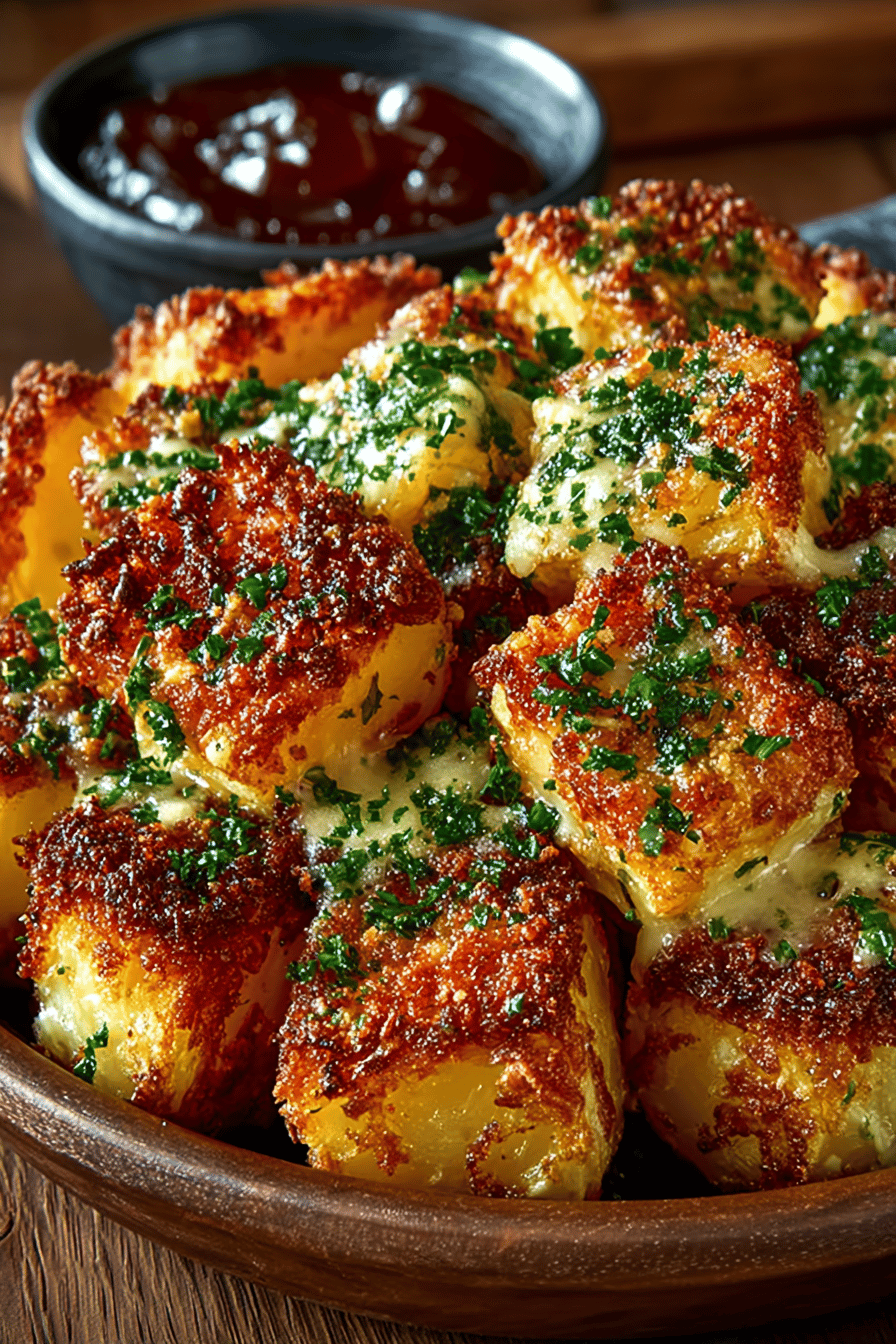 Crispy Crunchy Parmesan Potatoes Recipe ingredients organized and measured on kitchen counter