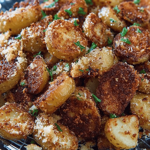 Crispy Garlic Parmesan Potatoes Recipe