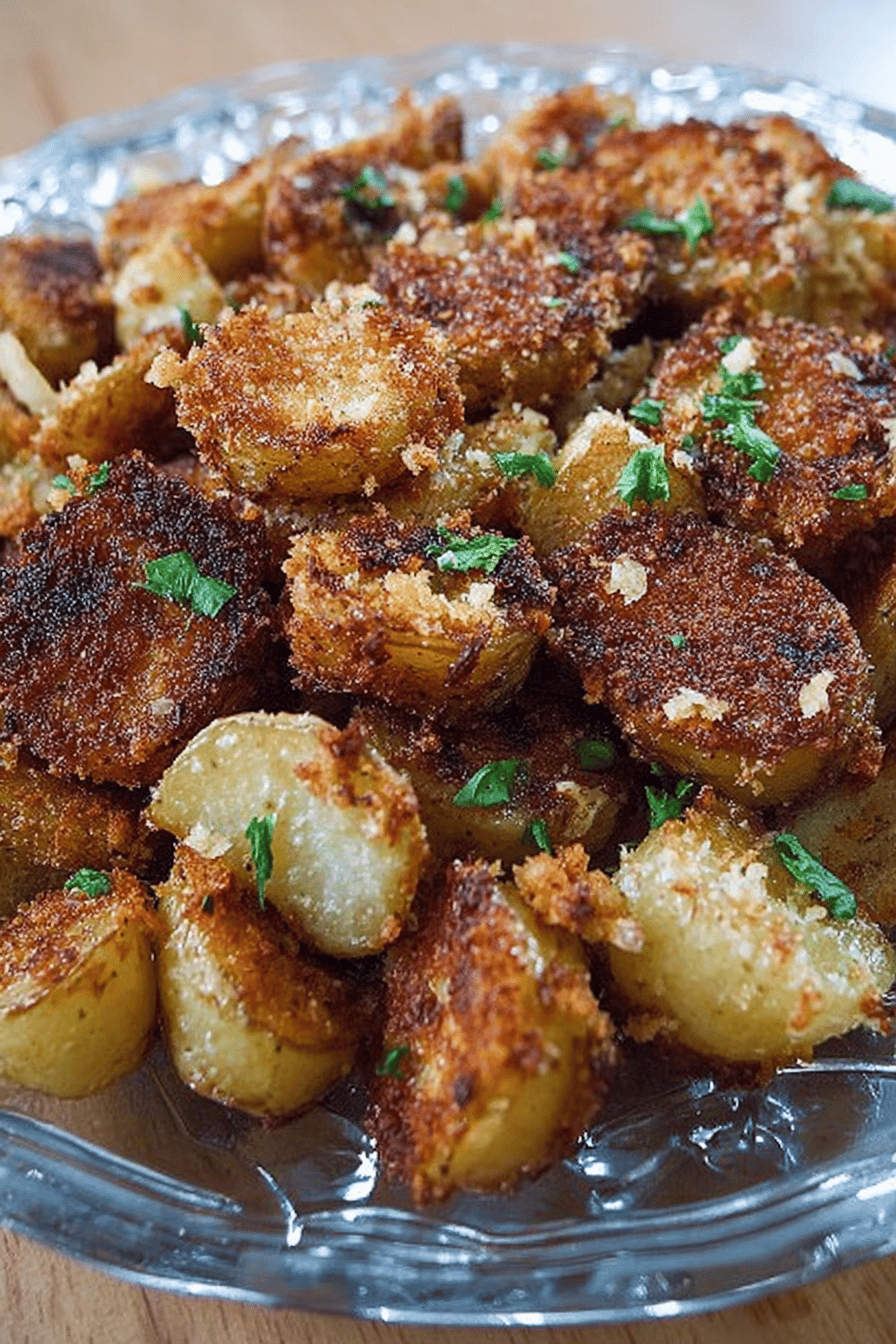 Crispy Garlic Parmesan Potatoes Recipe