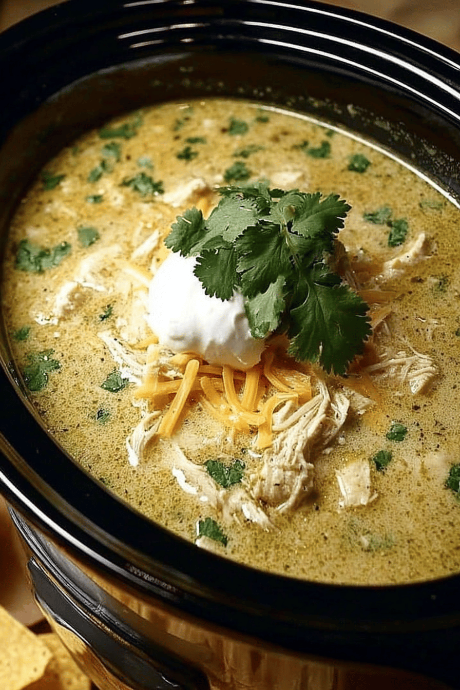 Crock-Pot Green Enchilada Chicken Soup Recipe final dish beautifully presented and ready to serve
