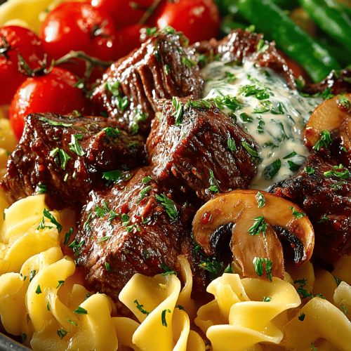 Crockpot Beef Tips with Noodles Recipe