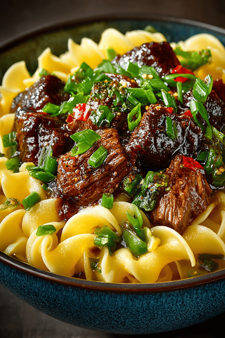 Crockpot Beef Tips with Noodles Recipe