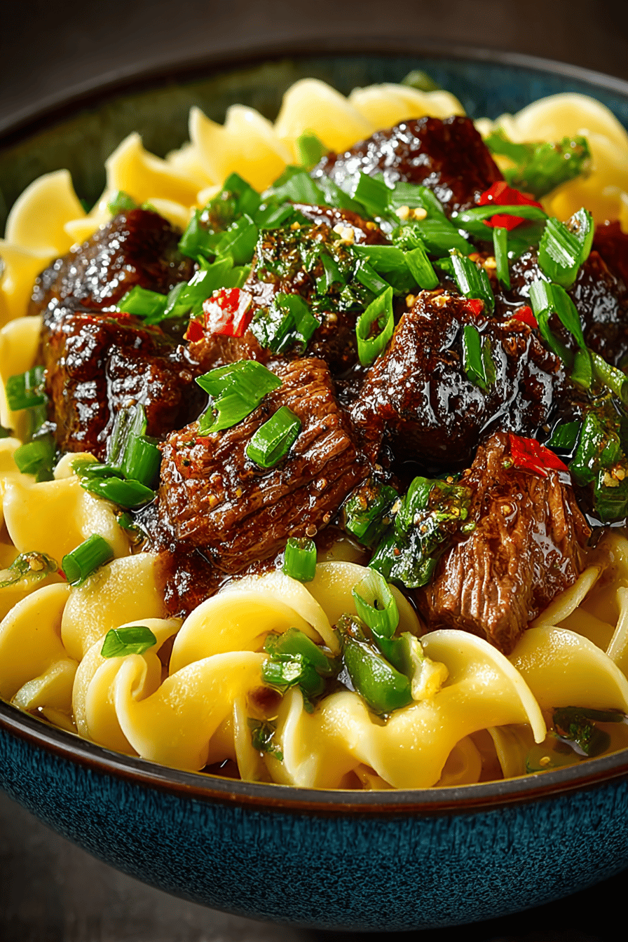 Crockpot Beef Tips with Noodles Recipe