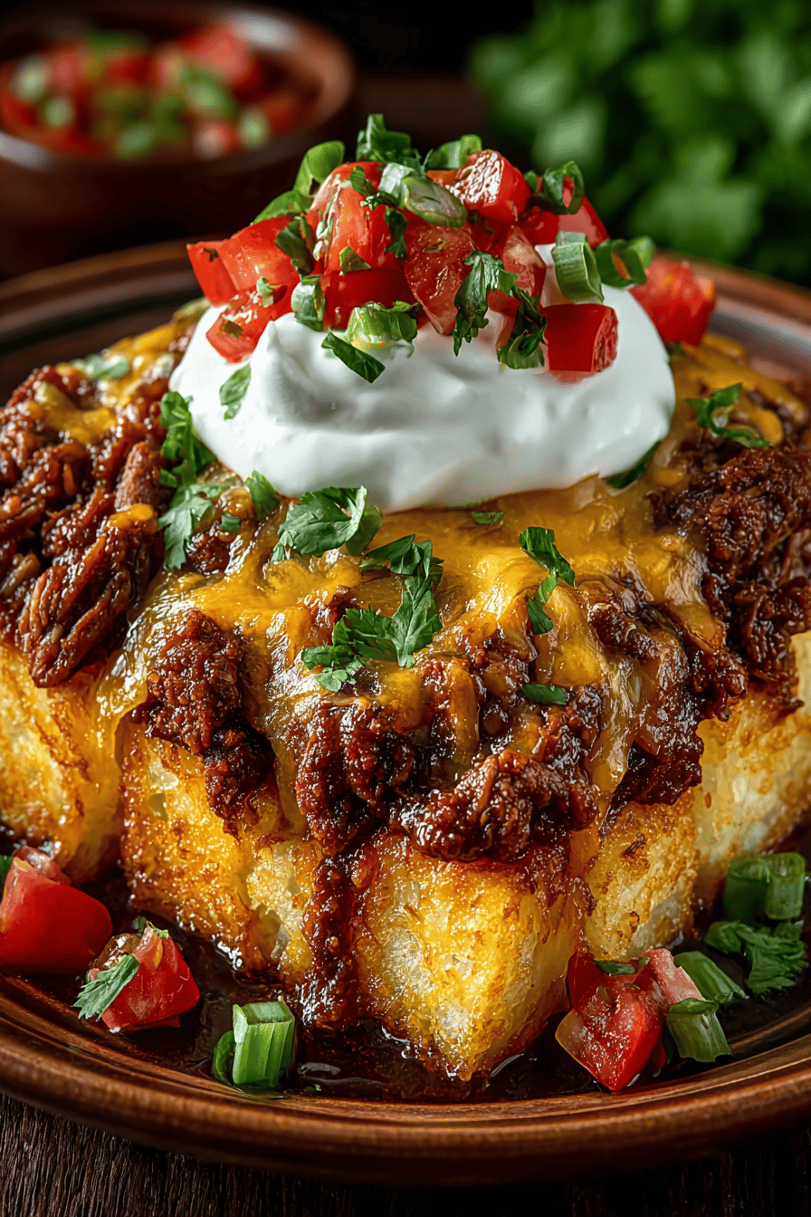 Crockpot Beef and Potato Taco Casserole Recipe final dish beautifully presented and ready to serve