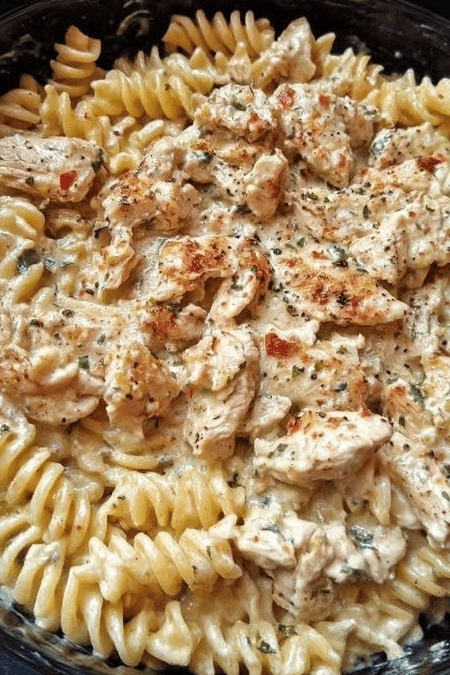 Crockpot Garlic Parmesan Chicken Pasta Recipe