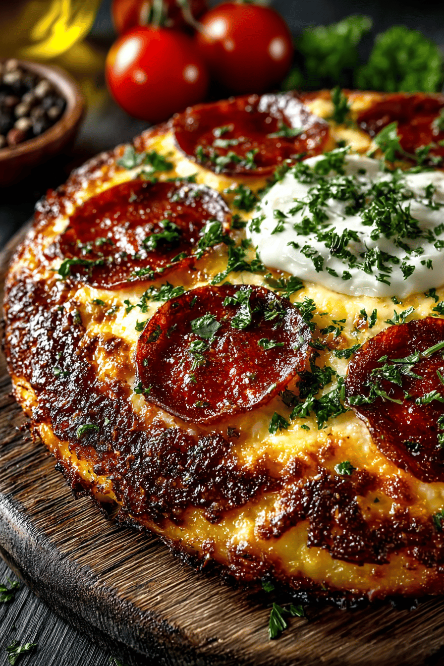 Crustless Pizza Delight A Unique Take on Classic Flavors final dish beautifully presented and ready to serve