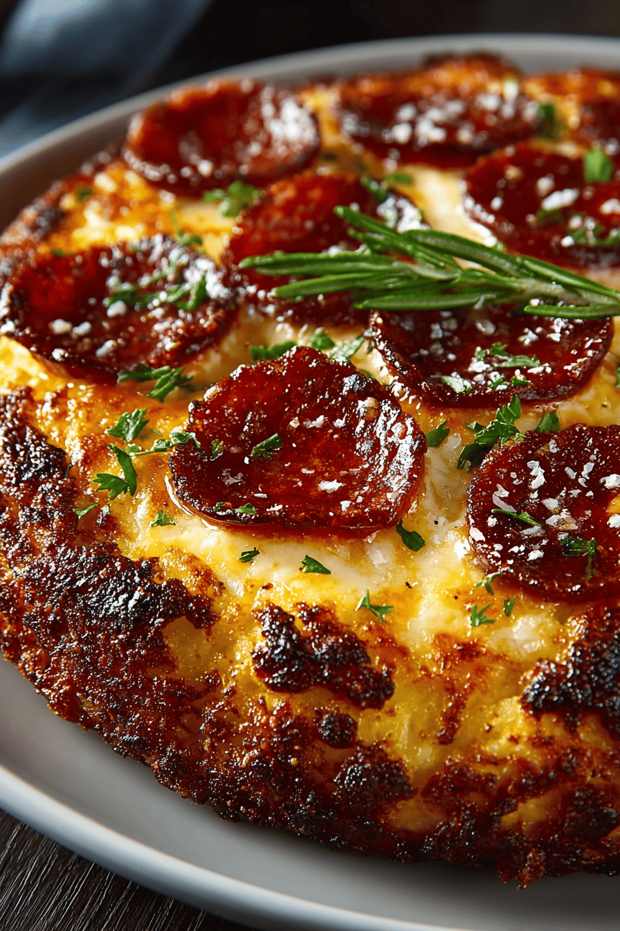 Crustless Pizza Delight A Unique Take on Classic Flavors slice on plate showing perfect texture and swirl pattern