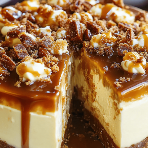 Decadent: Caramel Cheesecake Recipe with Toffee Topping