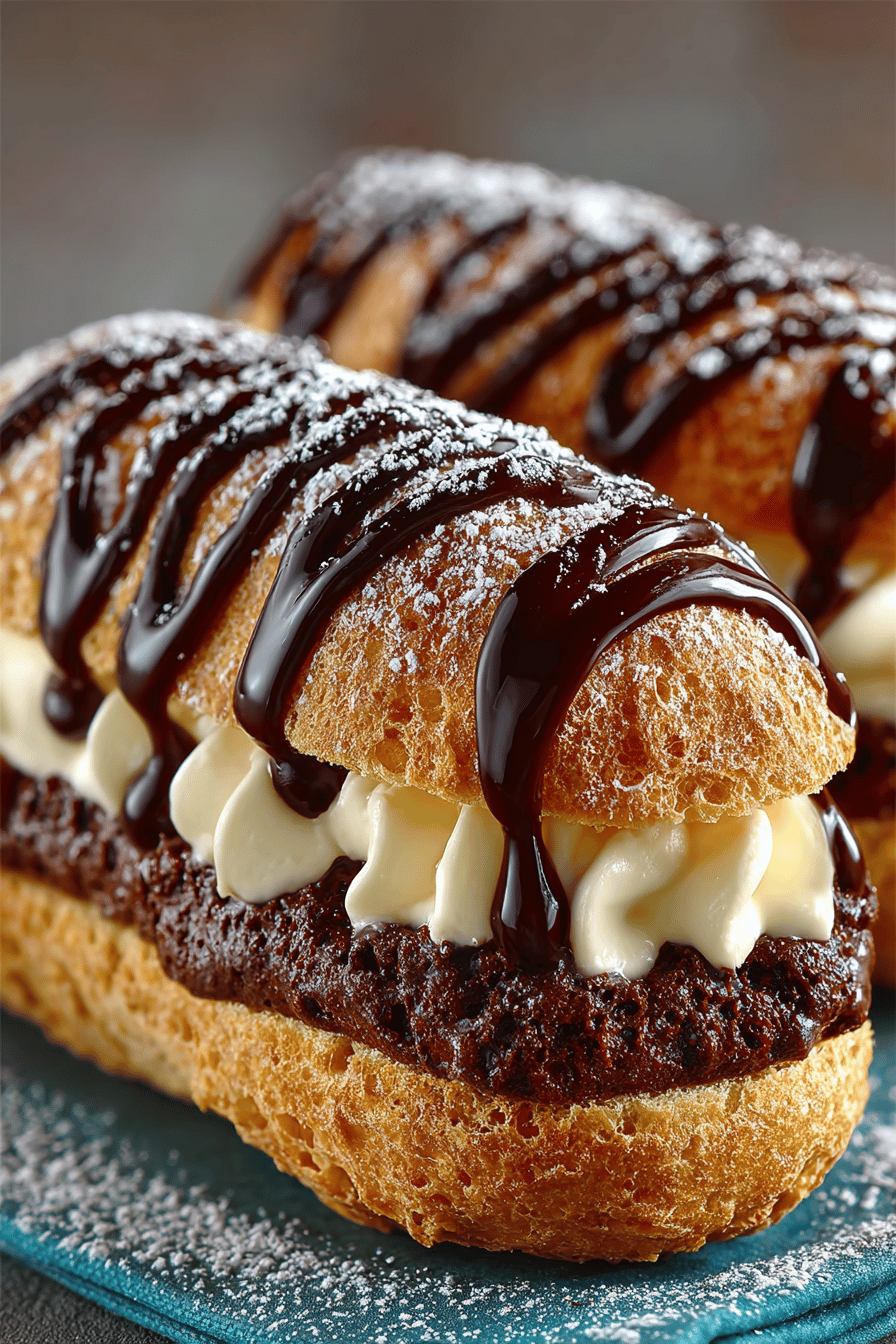 Delicious Chocolate Eclair Recipe Guide slice on plate showing perfect texture and swirl pattern