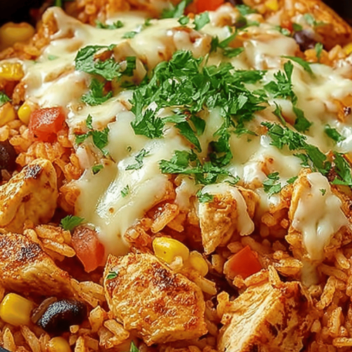 Delicious Crazy Chicken: Mexican-Style Chicken and Rice with Cheese Recipe