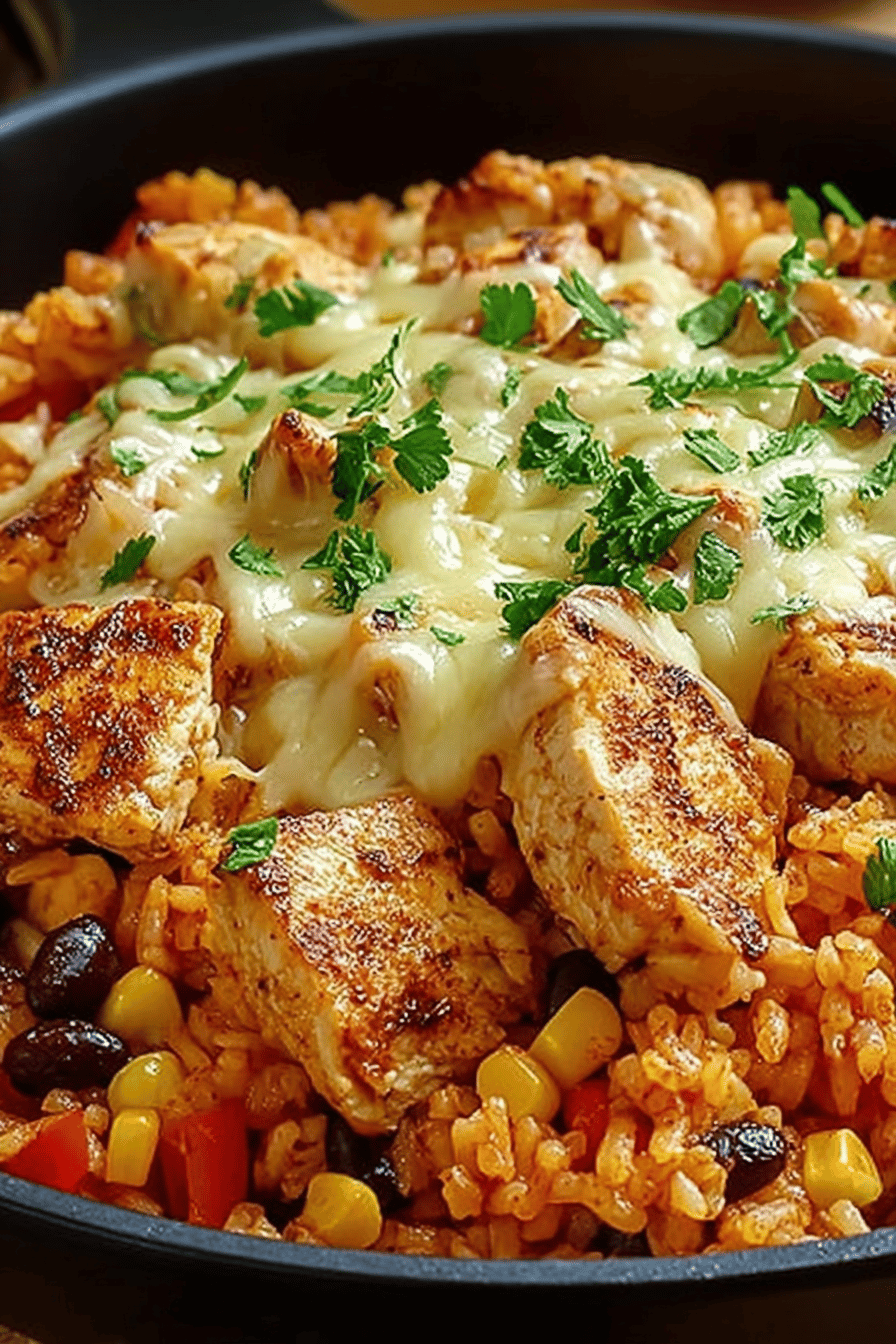 Delicious Crazy Chicken: Mexican-Style Chicken and Rice with Cheese Recipe