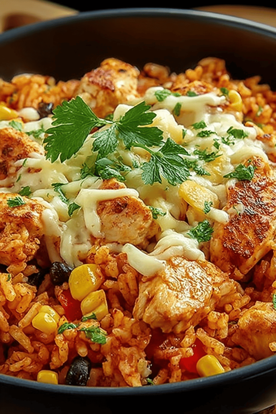 Delicious Crazy Chicken: Mexican-Style Chicken and Rice with Cheese Recipe ingredients organized and measured on kitchen counter