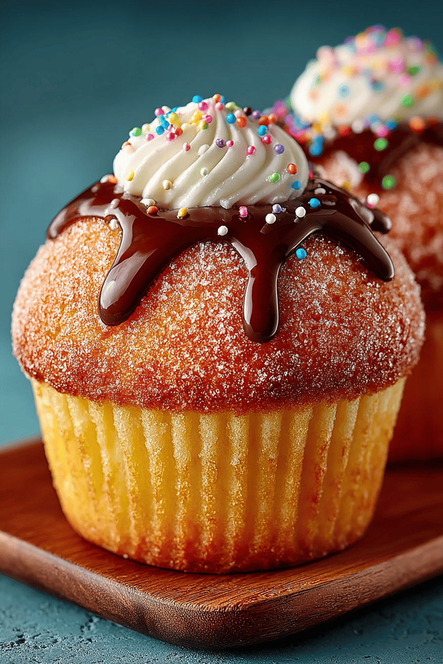 Delicious Donut Muffin Recipe slice on plate showing perfect texture and swirl pattern