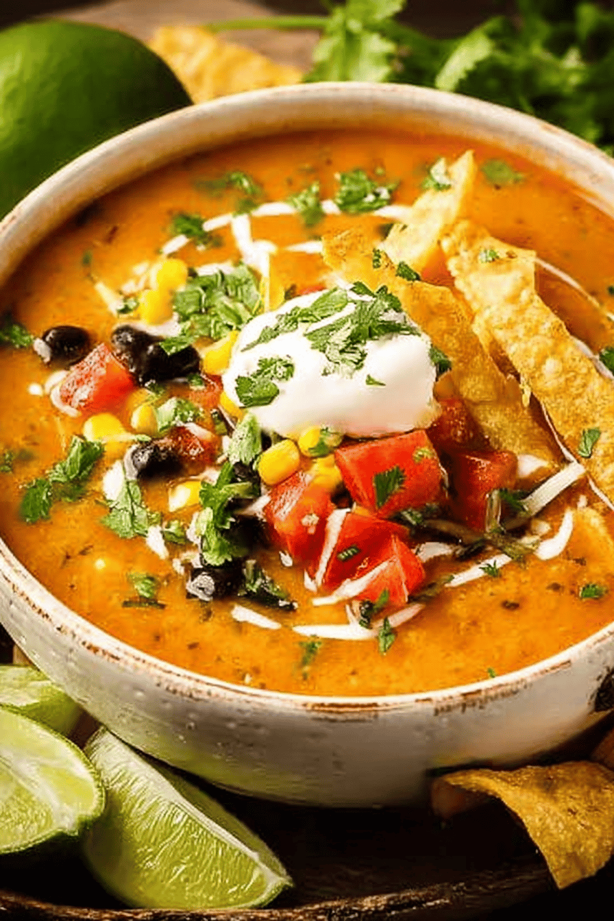 Discover The Ultimate Tortilla Soup Recipe final dish beautifully presented and ready to serve