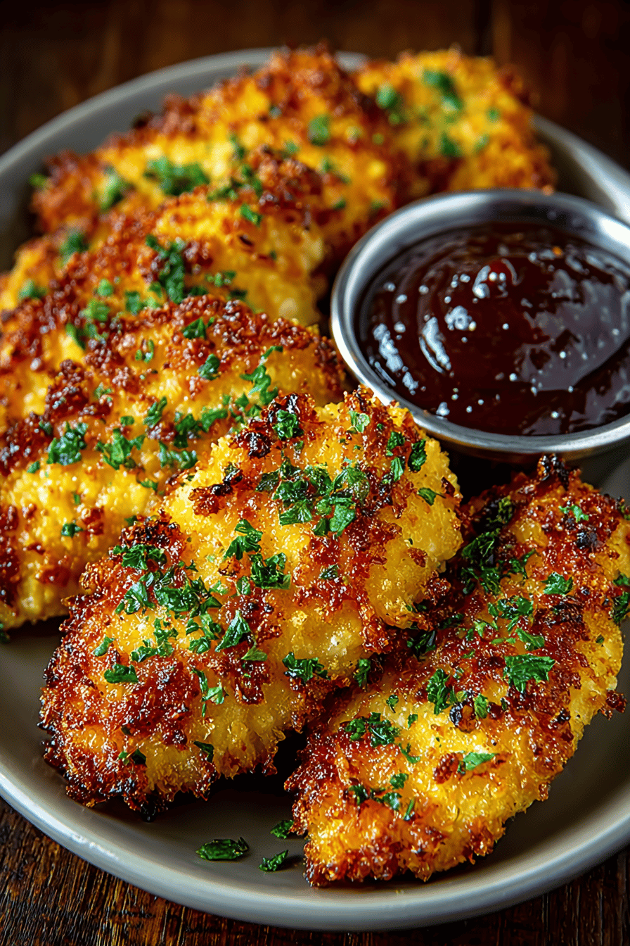Easy Air Fryer Chicken Tenders Recipe slice on plate showing perfect texture and swirl pattern