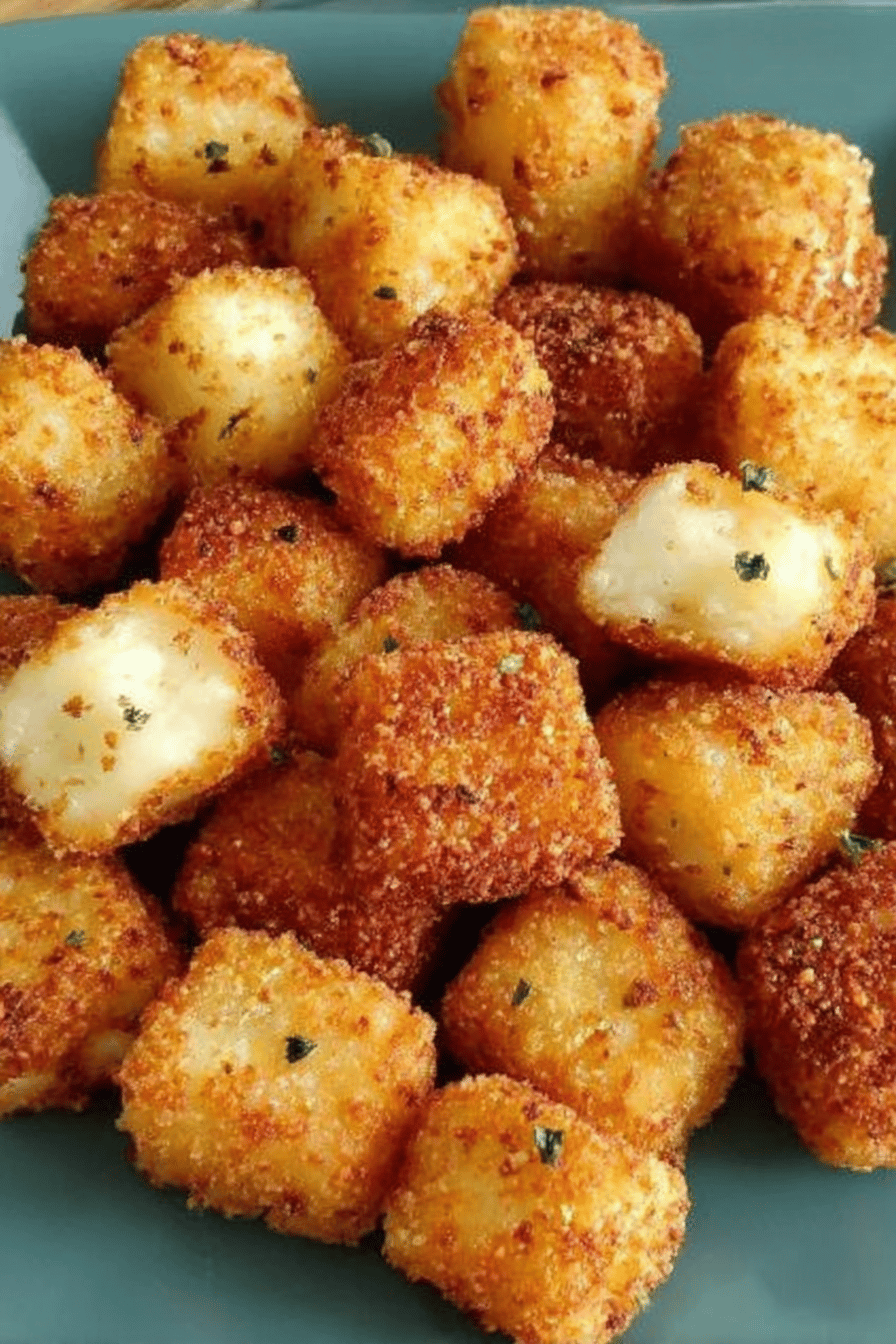 Easy Fried Cheese Bites Recipe ingredients organized and measured on kitchen counter