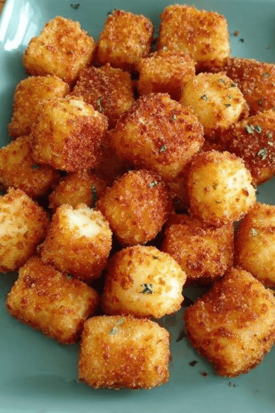 Easy Fried Cheese Bites Recipe slice on plate showing perfect texture and swirl pattern