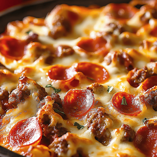Easy Meat Lovers Pizza Casserole Recipe for Dinner