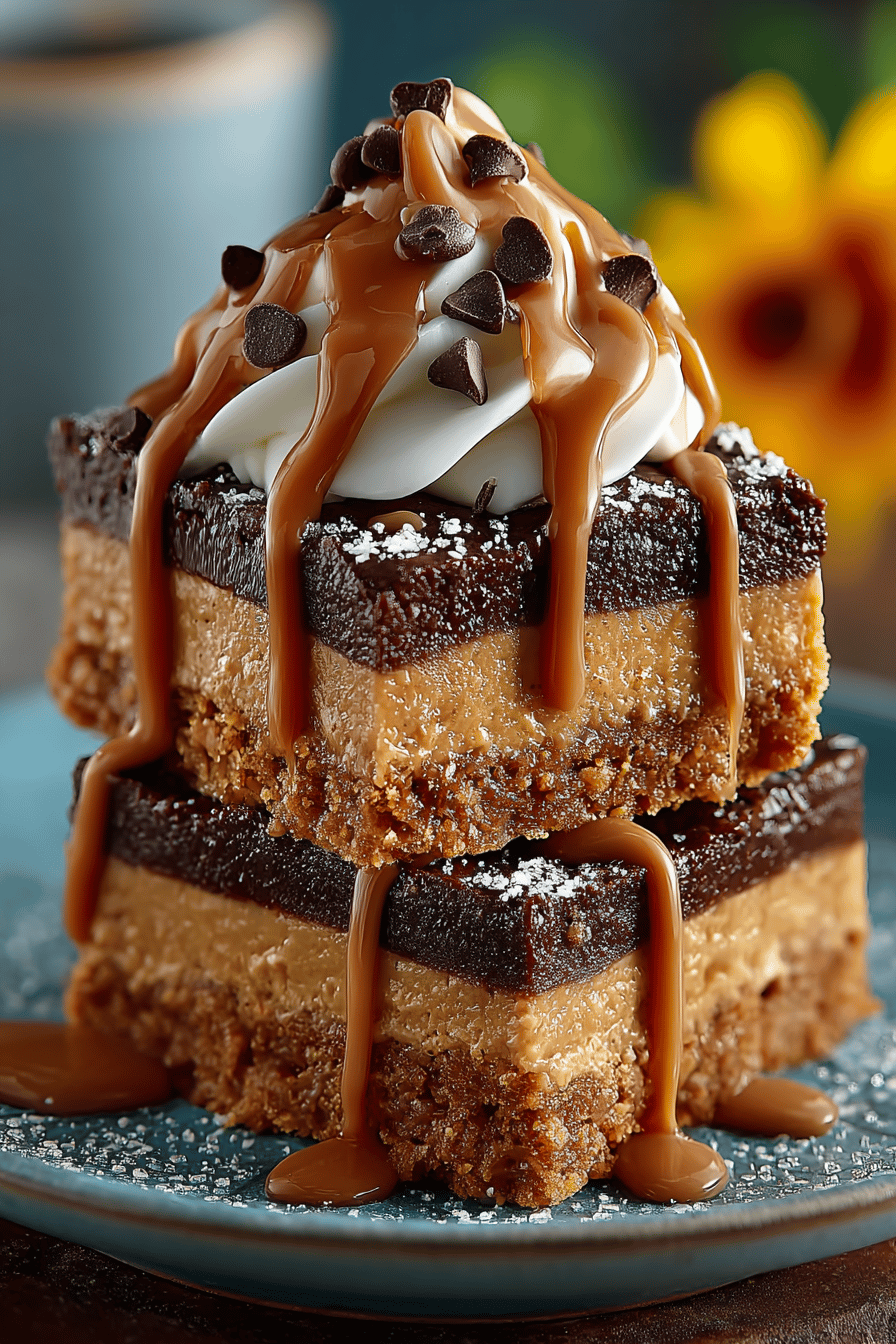 Easy No-Bake Peanut Butter Bars Recipe slice on plate showing perfect texture and swirl pattern