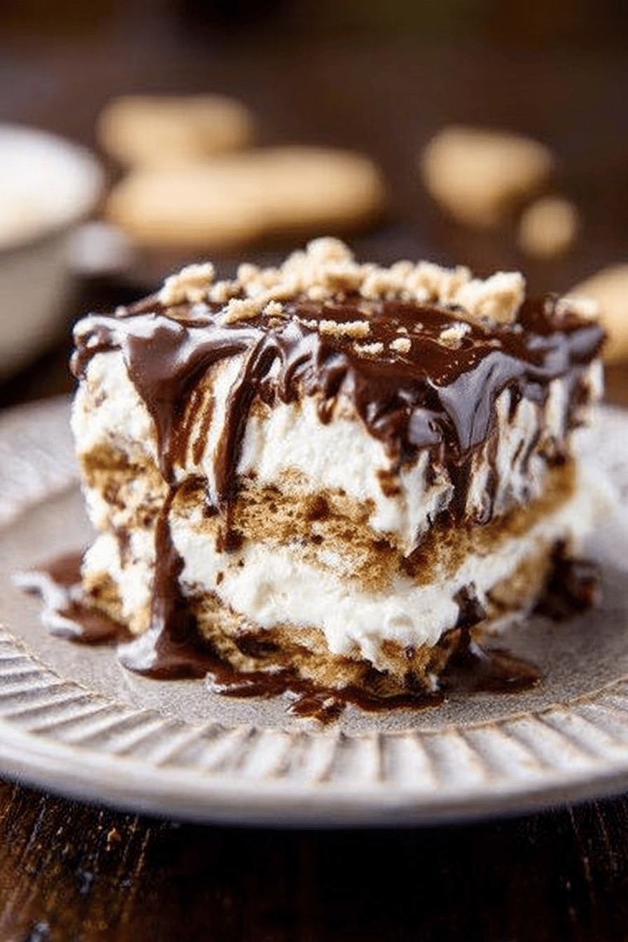 Eclair Ice Box Cake Recipe slice on plate showing perfect texture and swirl pattern
