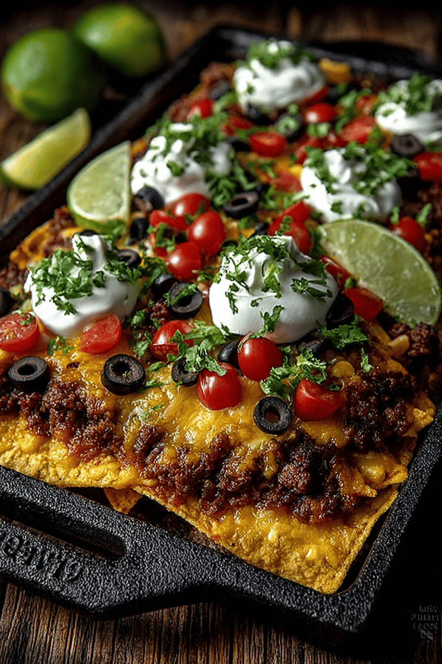 Epic Beef Nachos Supreme Recipe final dish beautifully presented and ready to serve