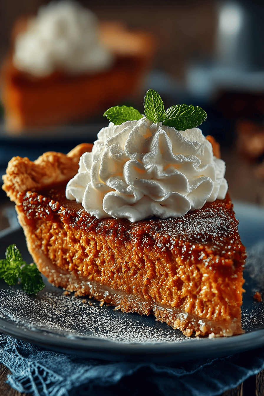 Exploring My Mother's Classic Sweet Potato Pie Recipe slice on plate showing perfect texture and swirl pattern