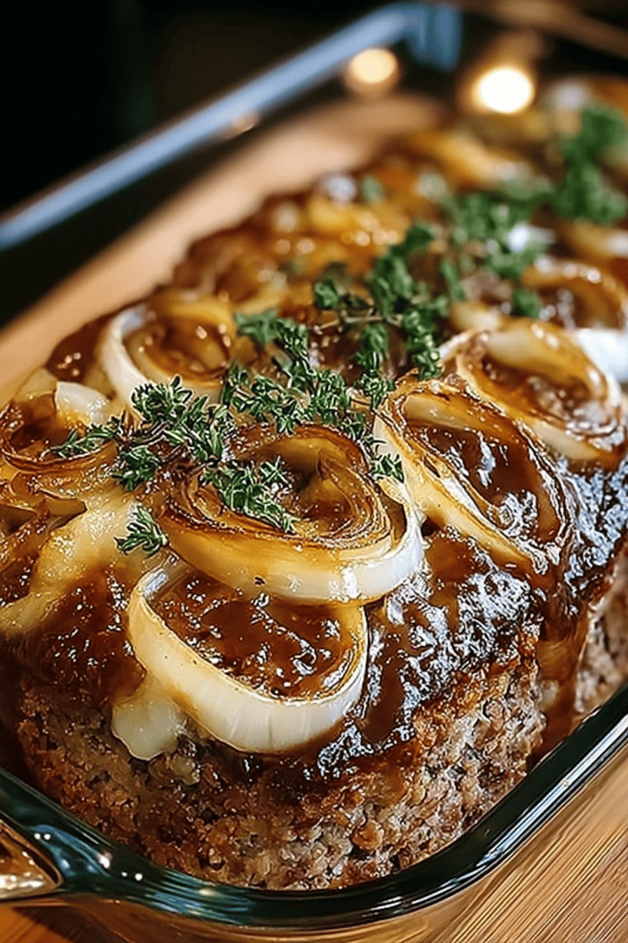 French Onion Meatloaf Recipe: A Savory Twist on a Classic Dish ingredients organized and measured on kitchen counter