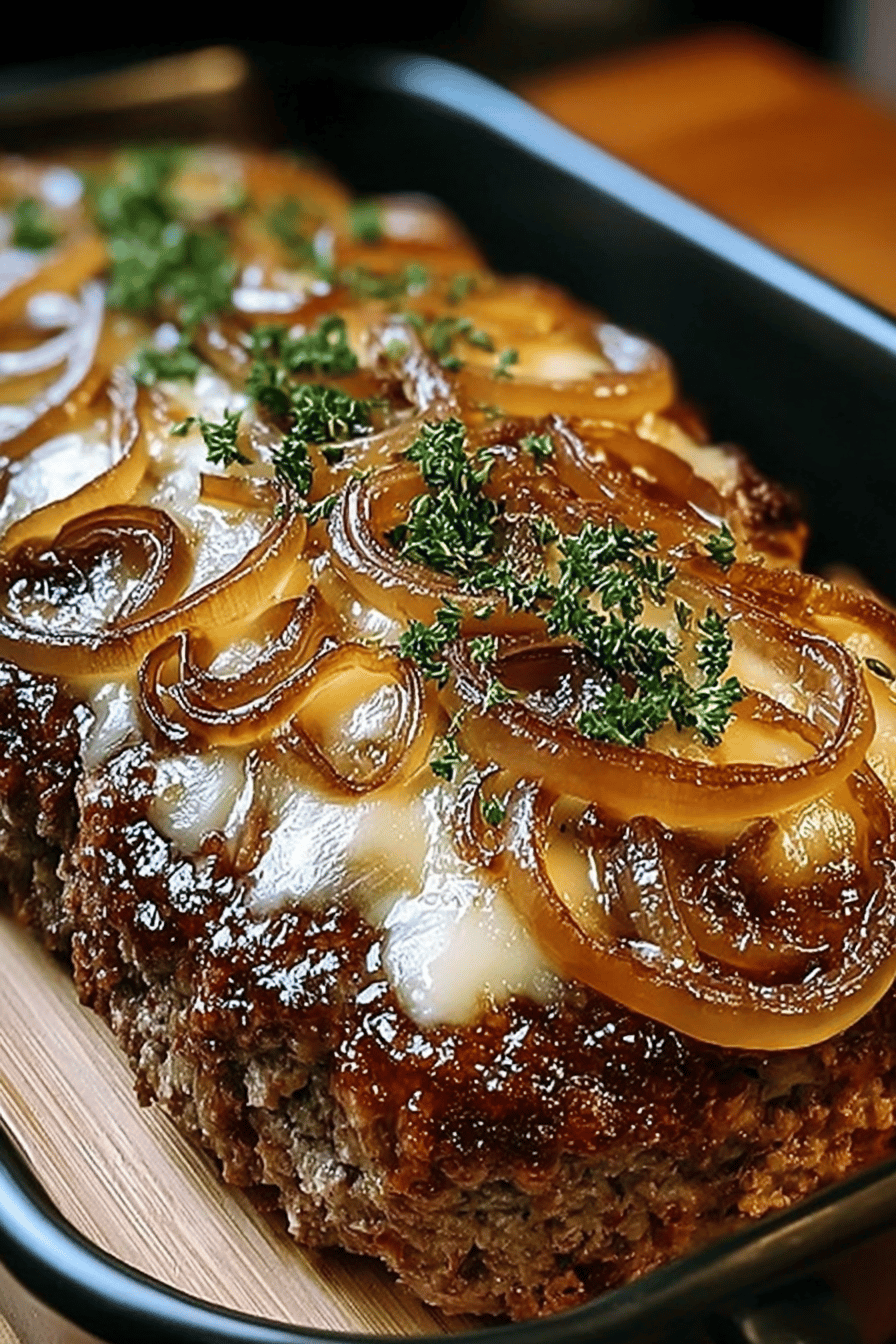 French Onion Meatloaf Recipe: A Savory Twist on a Classic Dish final dish beautifully presented and ready to serve