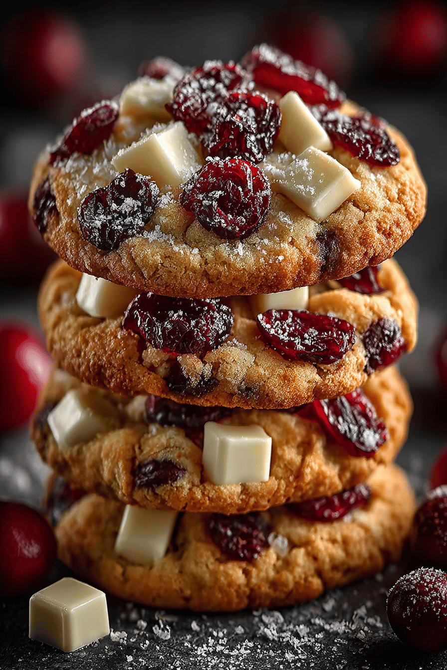 Fresh Cranberry and White Chocolate Cookie Recipe ingredients organized and measured on kitchen counter