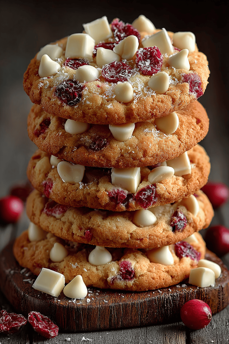 Fresh Cranberry and White Chocolate Cookie Recipe slice on plate showing perfect texture and swirl pattern