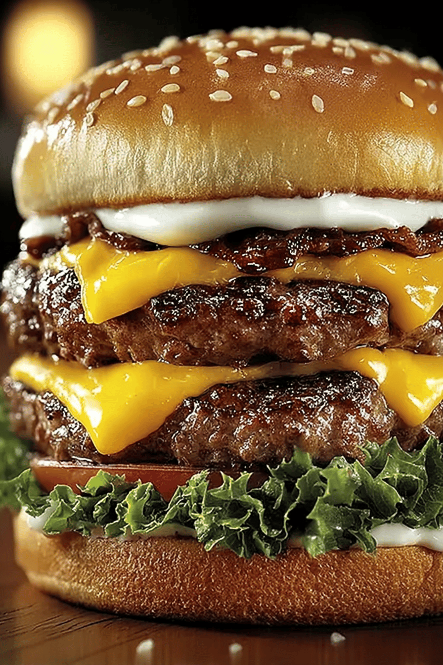 Garlic Double Steakburger Recipe Inspired by Steak 'n Shake ingredients organized and measured on kitchen counter