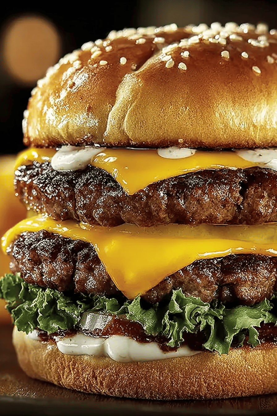 Garlic Double Steakburger Recipe Inspired by Steak 'n Shake final dish beautifully presented and ready to serve