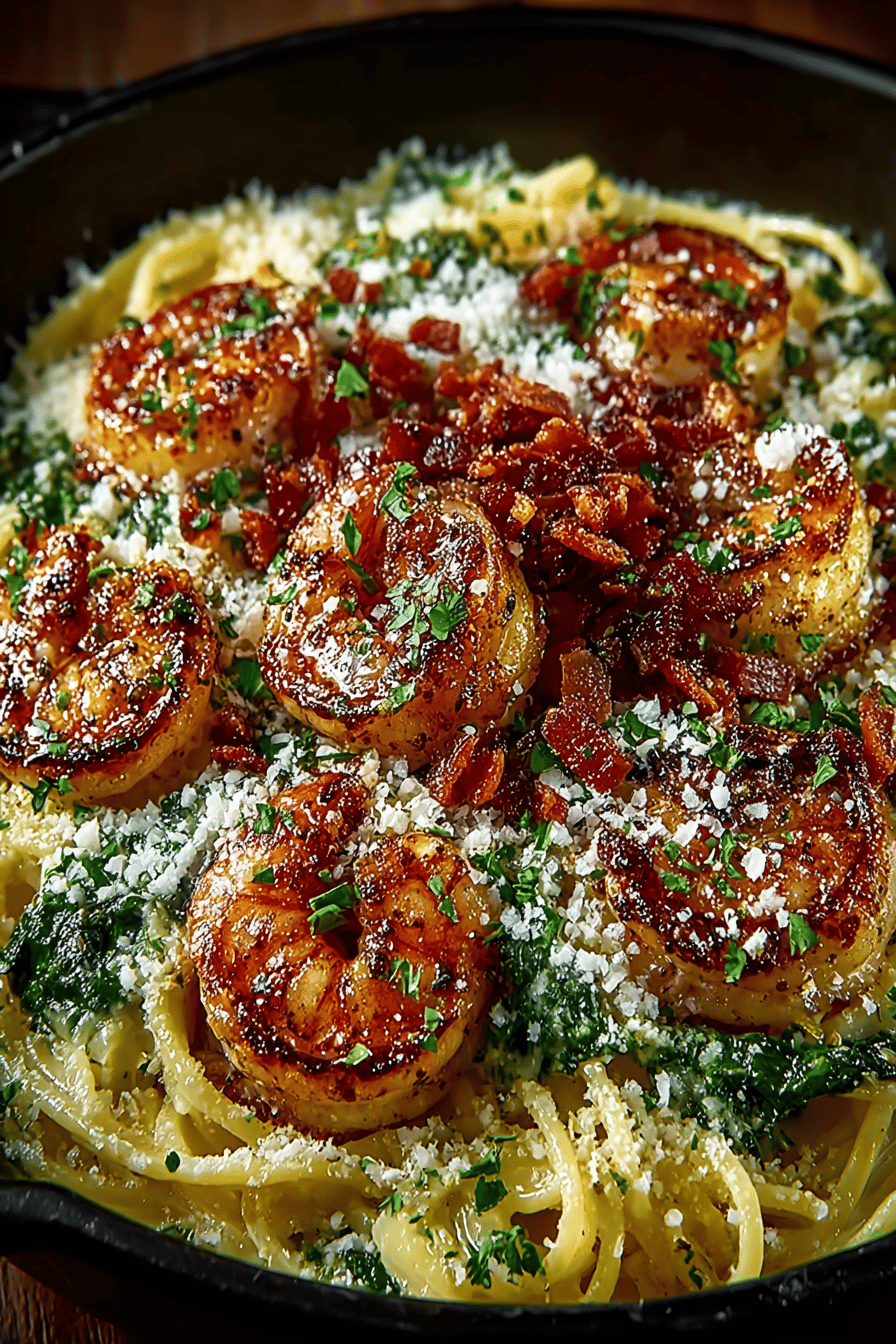 Garlic Shrimp Pasta Recipe - How to Prepare Creamy and Savory Seafood Dish final dish beautifully presented and ready to serve
