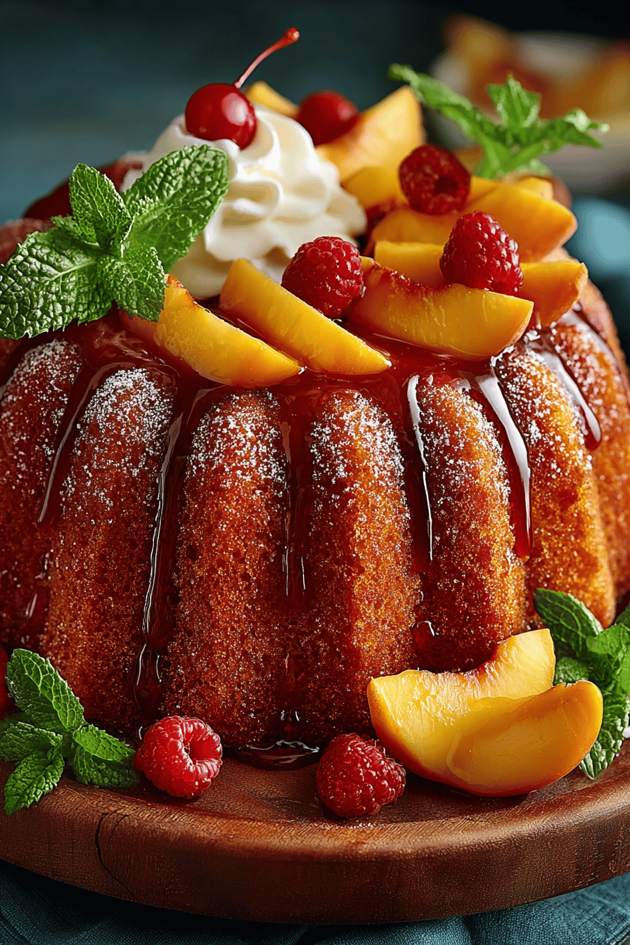 Georgia Peach Pound Cake Recipe final dish beautifully presented and ready to serve