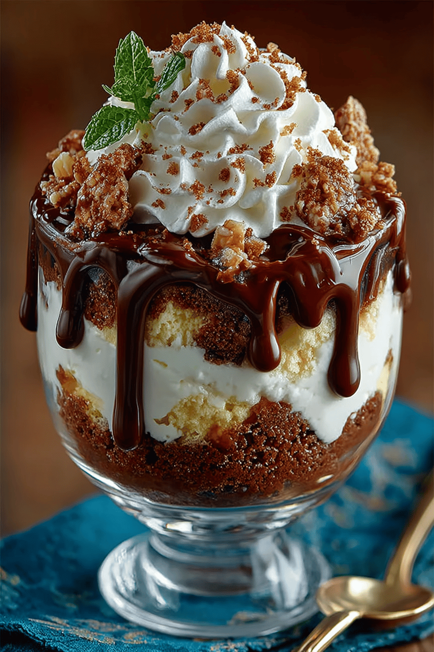 German Chocolate Cake Trifle Recipe slice on plate showing perfect texture and swirl pattern