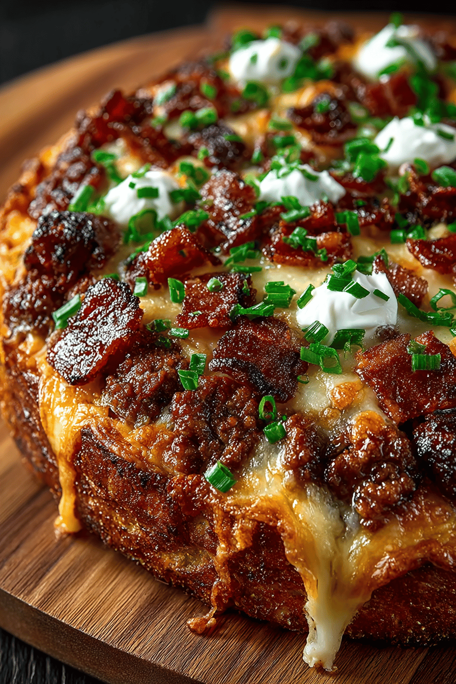 Giant Burger Pizza Topped with Succulent Meat, Melted Cheese, and Crispy Bacon Slices ingredients organized and measured on kitchen counter